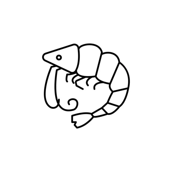 虾线图标 标识和符号可用于Web Logo Mobile App Ux的白色背景 — 图库矢量图片