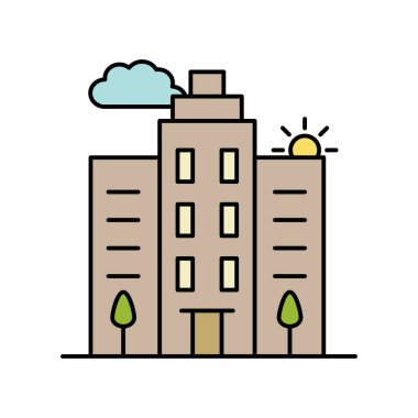 Şehir şehir manzarası ikonu. Beyaz arkaplanda peyzaj simgesi unsuru