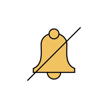 Hayır, çan ikonu. İşaretler ve semboller beyaz arkaplanda ağ, logo, mobil uygulama, UI, UX için kullanılabilir