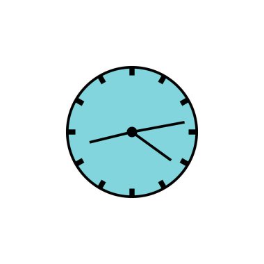 Duvar, saat, zaman simgesi. İşaretler ve semboller beyaz arkaplanda ağ, logo, mobil uygulama, UI, UX için kullanılabilir