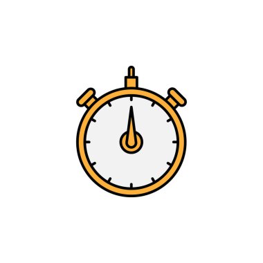 Kronometre, saat, zaman simgesi. İşaretler ve semboller beyaz arkaplanda ağ, logo, mobil uygulama, UI, UX için kullanılabilir