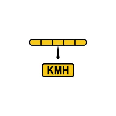 Hız göstergesi, kilometre, saat simgesi. İşaretler ve semboller beyaz arkaplanda ağ, logo, mobil uygulama, UI, UX için kullanılabilir