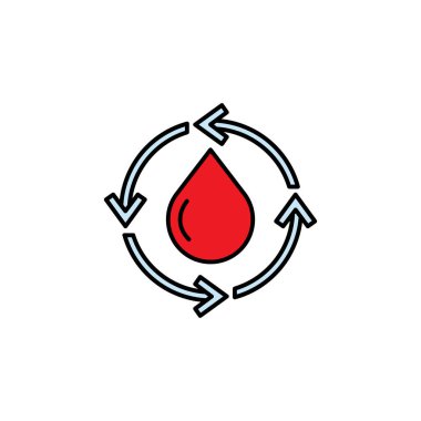 Kan bağışı ikonu. İşaretler ve semboller beyaz arkaplanda ağ, logo, mobil uygulama, UI, UX için kullanılabilir