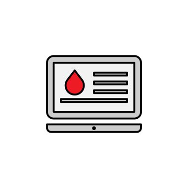 Kan bağışı, bilgisayar hattı ikonu. İşaretler ve semboller beyaz arkaplanda ağ, logo, mobil uygulama, UI, UX için kullanılabilir