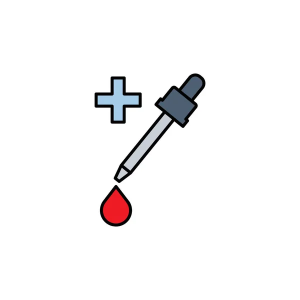 Pipette 献血线图标 符号和符号可用于白色背景的Web Logo Mobile App — 图库矢量图片