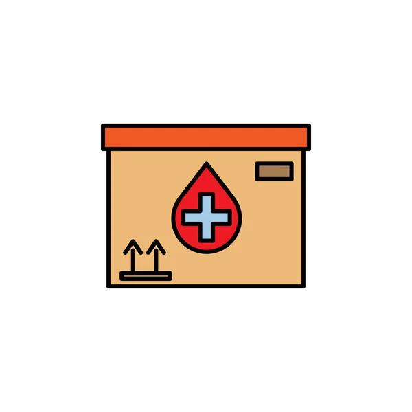 Коробка Ікона Лінії Крові Знаки Символи Можуть Бути Використані Веб — стоковий вектор