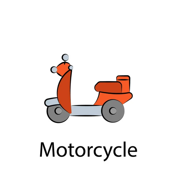 Icono Contorno Motocicleta Comida Rápida Elemento Del Icono Ilustración Alimentos — Vector de stock