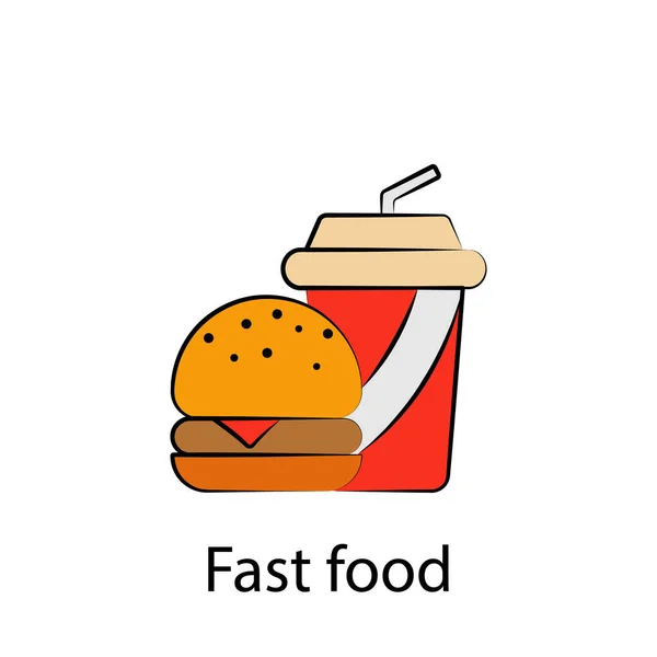 Fast Food Ikone Element Der Illustration Von Lebensmitteln Zeichen Und — Stockvektor