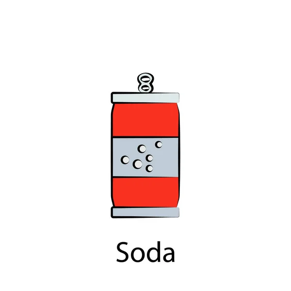 Fast Food Soda Icône Contour Élément Icône Illustration Alimentaire Signes — Image vectorielle