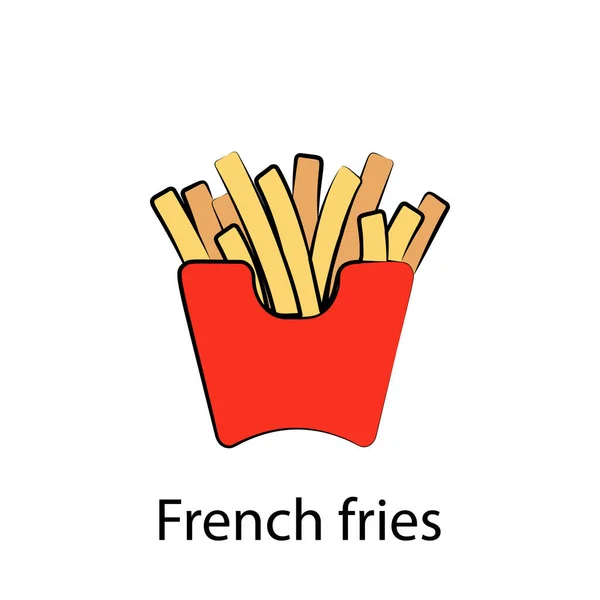Fast Food Frites Icône Contour Élément Icône Illustration Alimentaire Signes — Image vectorielle