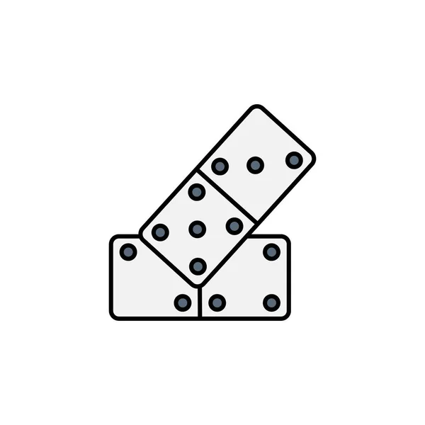 Icône Ligne Jeu Domino Signes Symboles Peuvent Être Utilisés Pour — Image vectorielle