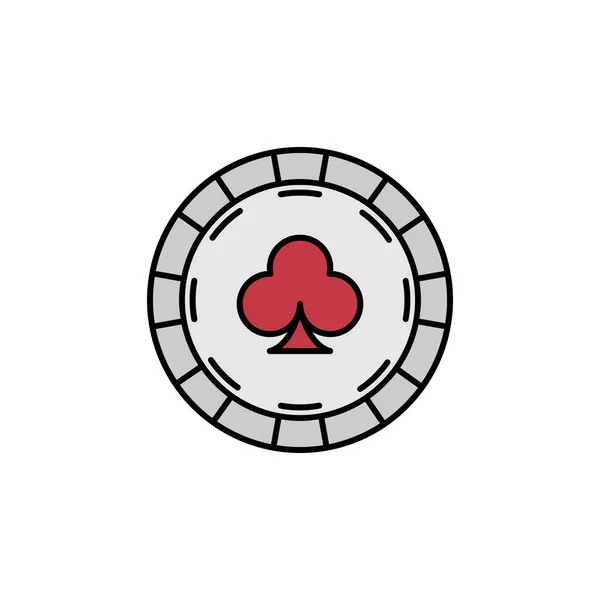 Poker Chip Line Symbol Zeichen Und Symbole Können Für Web — Stockvektor