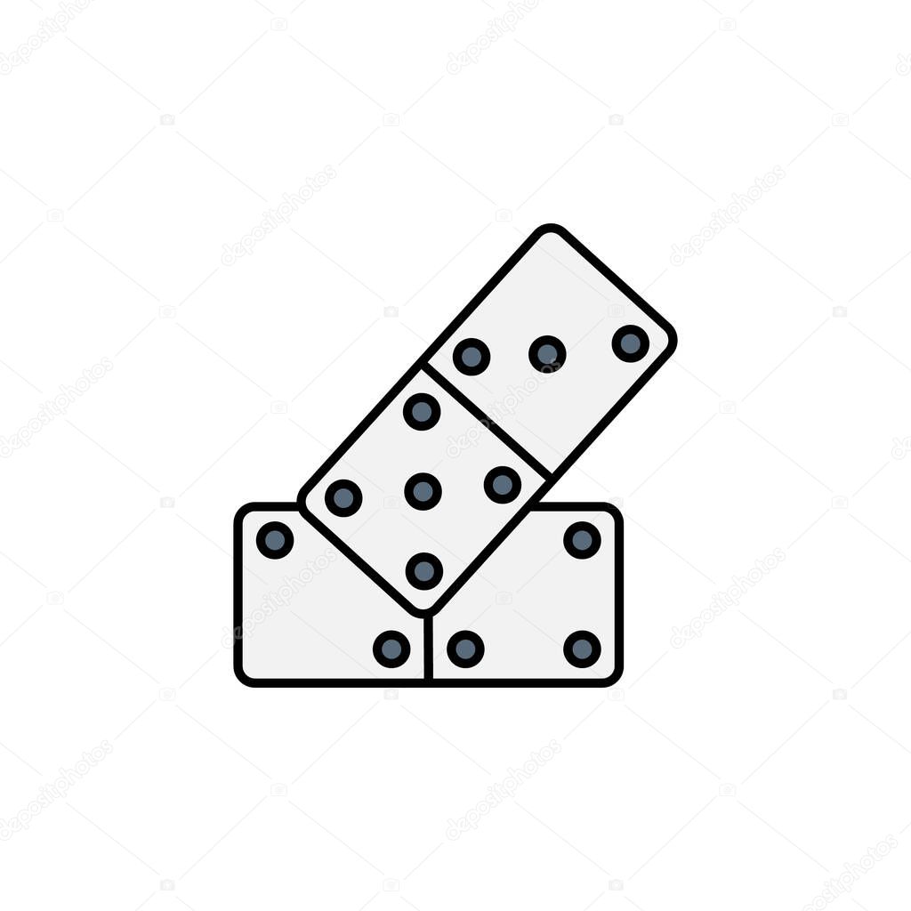 domino game line icon. Signs and symbols can be used for web, logo, mobile app, UI, UX on white background
