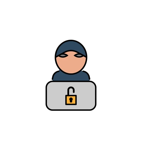 Hacker Ícone Hacker Pode Ser Usado Para Web Logotipo Aplicativo — Vetor de Stock