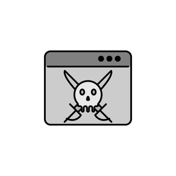 Хакер Пиратская Икона Использоваться Веб Логотип Мобильное Приложение Пользовательский Интерфейс Лицензионные Стоковые Иллюстрации