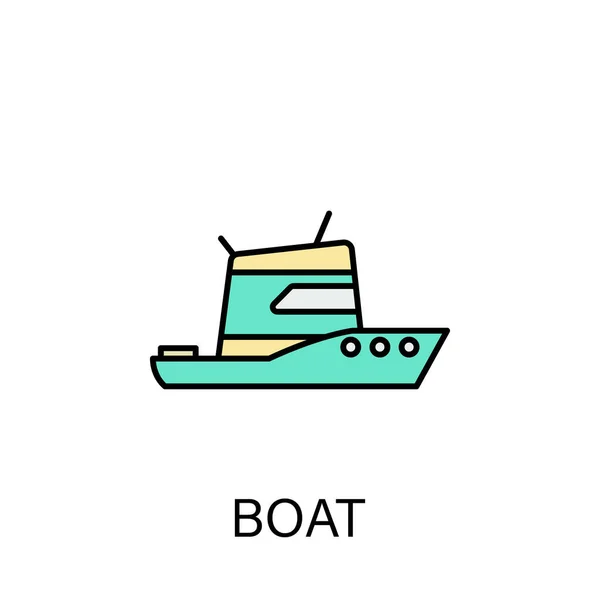 Boot Zee Vervoer Overzicht Pictogram Tekens Symbolen Kunnen Worden Gebruikt — Stockvector