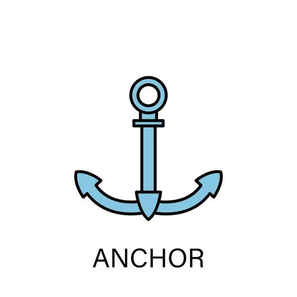 Ukotvení Loď Námořní Doprava Obrys Ikona Značky Symboly Lze Použít — Stockový vektor