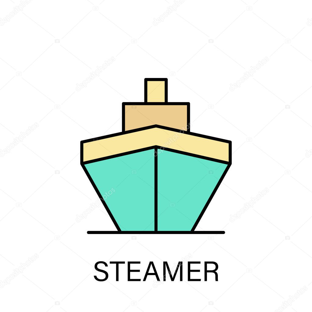 streamer sea transport outline icon. Signs and symbols can be used for web, logo, mobile app, UI, UX on white background