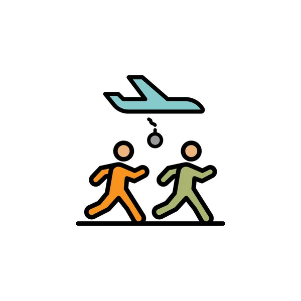Icône Contour Migration Cours Élément Migration Illustration Icône Signes Symboles — Image vectorielle