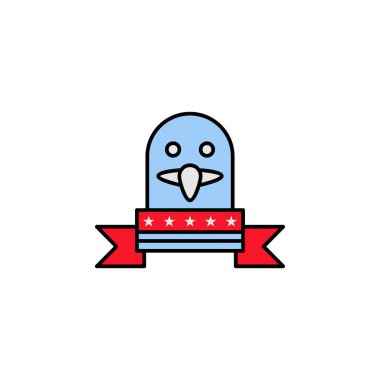 Eagle USA ana hatları simgesi. İşaretler ve semboller beyaz arkaplanda ağ, logo, mobil uygulama, UI, UX için kullanılabilir