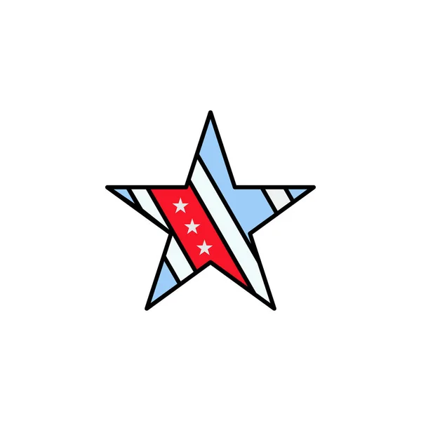 明星美国轮廓图标 符号和符号可用于白色背景的Web Logo Mobile App — 图库矢量图片