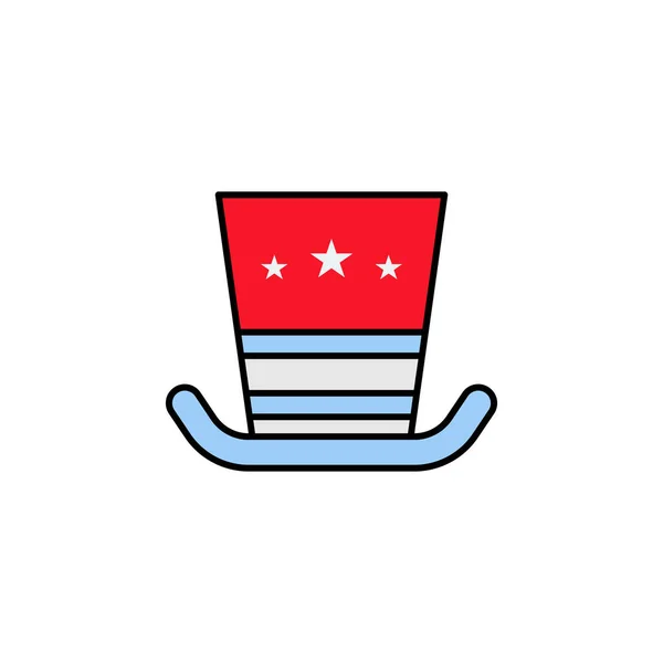 Hat Usa轮廓图标 符号和符号可用于白色背景的Web Logo Mobile App — 图库矢量图片