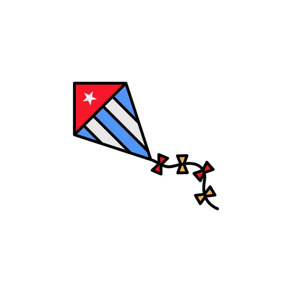 Kite Usa轮廓图标 符号和符号可用于白色背景的Web Logo Mobile App — 图库矢量图片