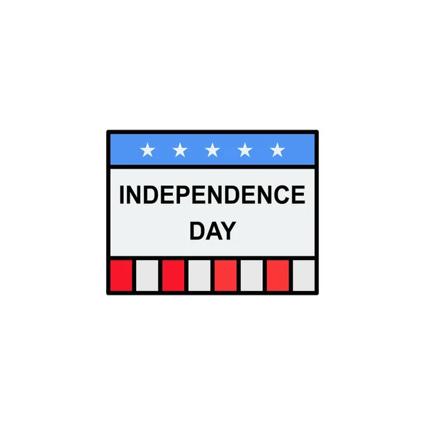 Unabhängigkeitstag Usa Umreißen Symbol Zeichen Und Symbole Können Für Web — Stockvektor