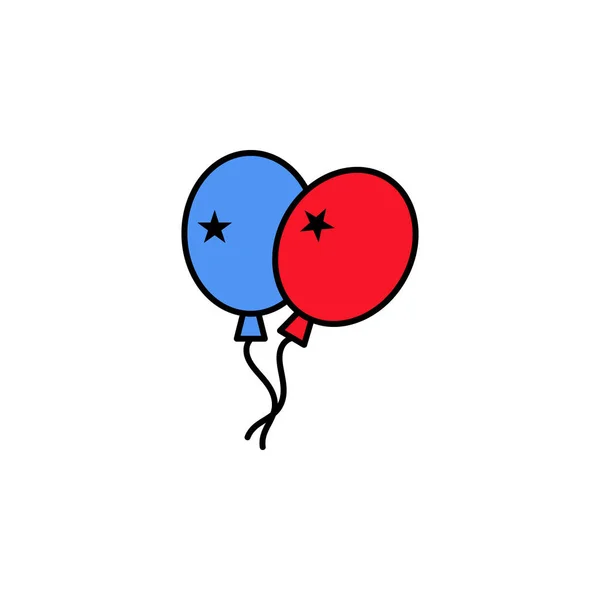 Balonlar Abd Taslak Simgesi Şaretler Semboller Beyaz Arkaplanda Logo Mobil — Stok Vektör