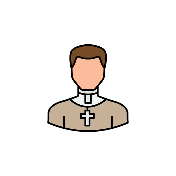 Avatar Sacerdote Esbozar Icono Signos Símbolos Pueden Utilizar Para Aplicación — Vector de stock