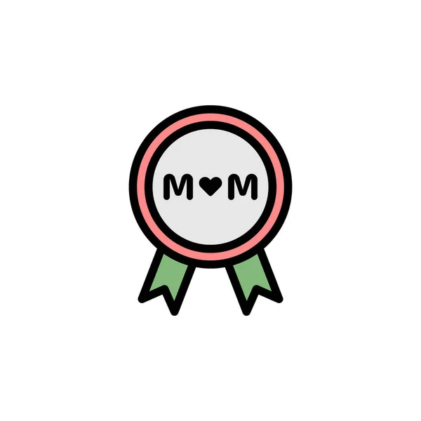 Anneler Günü Madalyası Taslak Ikonu Anneler Günü Illüstrasyon Ikonu Şaretler — Stok Vektör