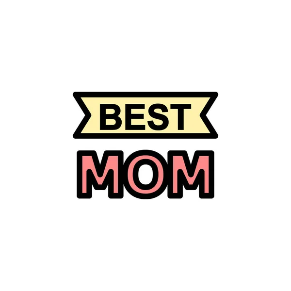 Muttertag Besten Mama Umreißen Symbol Element Der Illustration Zum Muttertag — Stockvektor