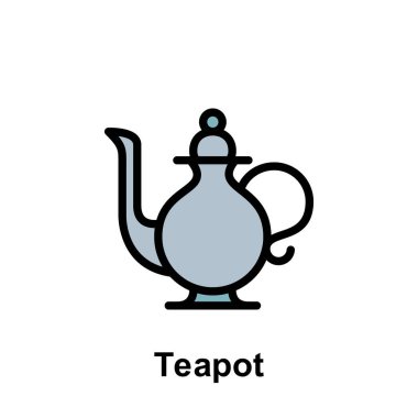 Ramazan çaydanlığı taslak simgesi. Ramazan günü illüstrasyon ikonu. İşaretler ve semboller beyaz arkaplanda ağ, logo, mobil uygulama, UI, UX için kullanılabilir