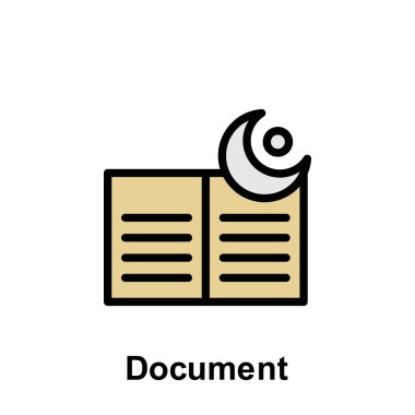 Ramazan belgesi ikonu özetliyor. Ramazan günü illüstrasyon ikonu. İşaretler ve semboller beyaz arkaplanda ağ, logo, mobil uygulama, UI, UX için kullanılabilir