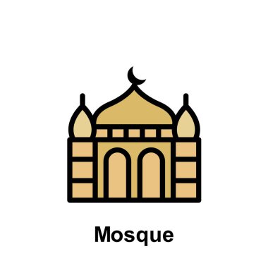 Ramazan camisinin ana hatları simgesi. Ramazan günü illüstrasyon ikonu. İşaretler ve semboller beyaz arkaplanda ağ, logo, mobil uygulama, UI, UX için kullanılabilir