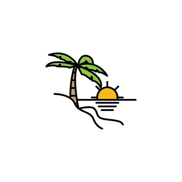 Icono Playa Elemento Ilustración Viaje Los Signos Símbolos Pueden Utilizar — Vector de stock