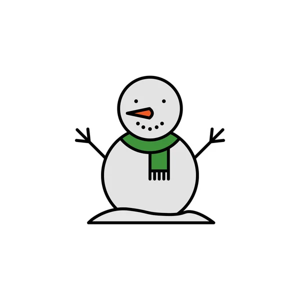 Икона Снеговика Элемент Дорожной Иллюстрации Знаки Символы Могут Использованы Веб — стоковый вектор