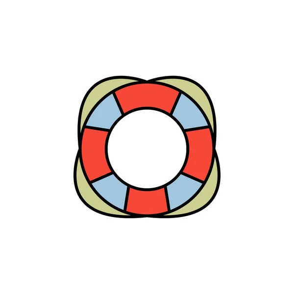 救生圈图标 旅行说明的要素 标志和符号可用于Web Logo Mobile App Ux五颜六色 — 图库矢量图片