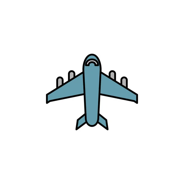 크레프 비행기 아이콘 표지와 기호는 모바일 컬러에 수있습니다 — 스톡 벡터