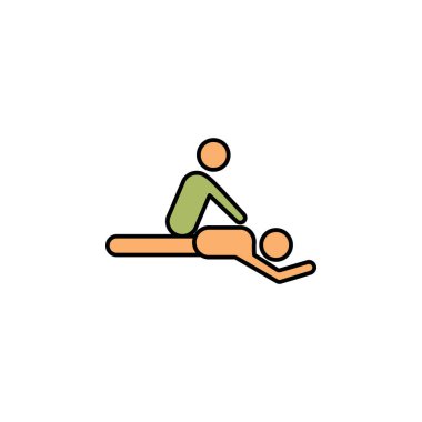 Masaj ve spa taslak ikonu. İşaretler ve semboller beyaz arkaplanda ağ, logo, mobil uygulama, UI, UX için kullanılabilir