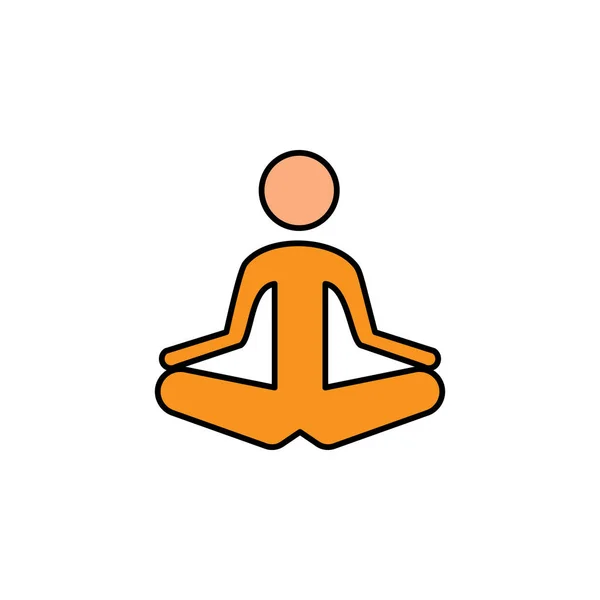 Personne Posture Méditation Icône Contour Signes Symboles Peuvent Être Utilisés — Image vectorielle