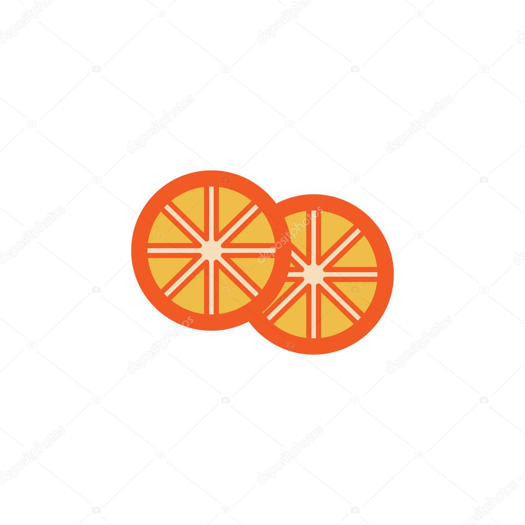 couple of half oranges outline icon. Signs and symbols can be used for web, logo, mobile app, UI, UX on white background
