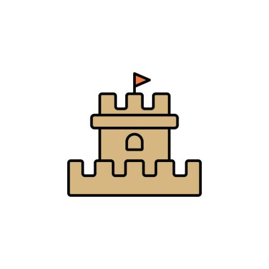 Bina, kale ikonu. Bina çizim simgeleri. İşaretler, semboller ağ, logo, mobil uygulama, UI, UX renkli simge için kullanılabilir