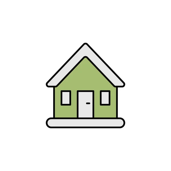 Hausbau Ikone Eine Reihe Von Gebäuden Illustrieren Symbole Zeichen Symbole — Stockvektor