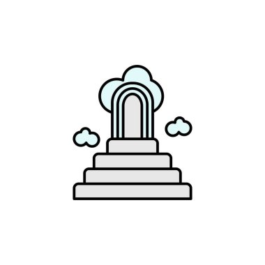 Cennet çizgisi renkli ikon. İşaretler ve semboller ağ, logo, mobil uygulama, UI, UX renkli simge için kullanılabilir