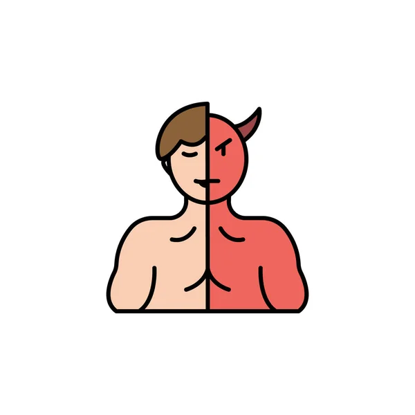 Demon Illustration Line Colored Icon Signs Symbols Can Used Web — 스톡 벡터