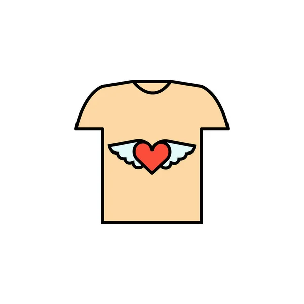 Camiseta Ilustración Línea Color Icono Los Signos Símbolos Pueden Utilizar — Vector de stock