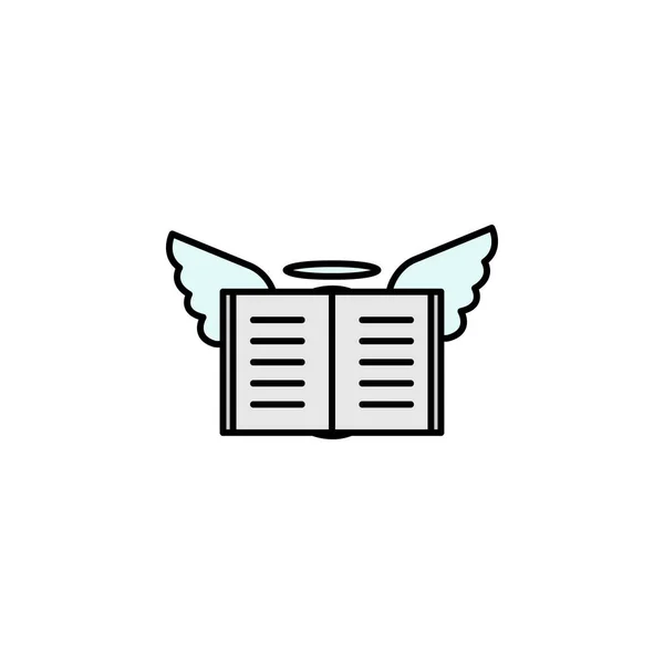 Religious Book Line Colored Icon Signs Symbols Can Used Web — 스톡 벡터