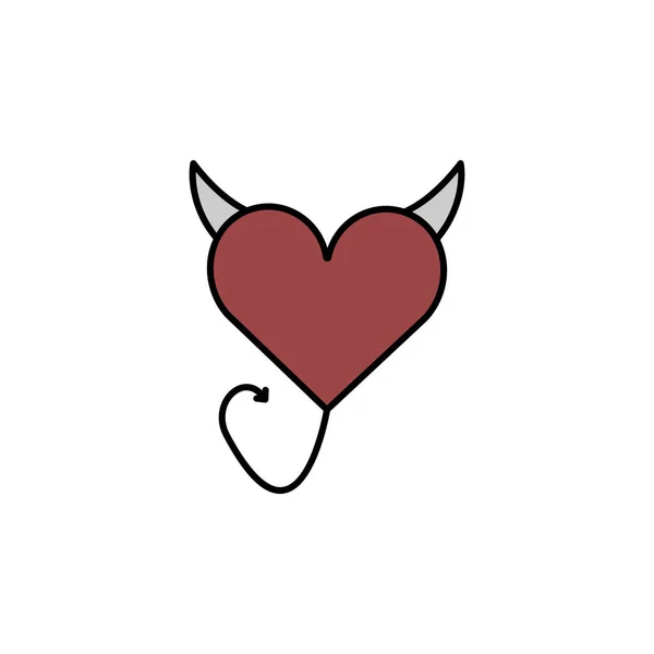 Цветная Икона Демона Сердца Знаки Символы Могут Использованы Веб Логотип — стоковый вектор
