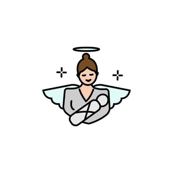 Mother Illustration Line Colored Icon Signs Symbols Can Used Web — 스톡 벡터